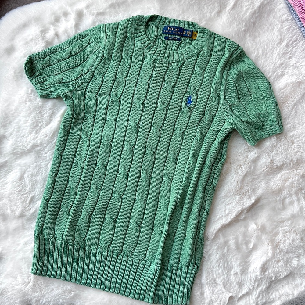Polo Ralph Lauren Shortsleeved Cable Knit Cotton Sweater